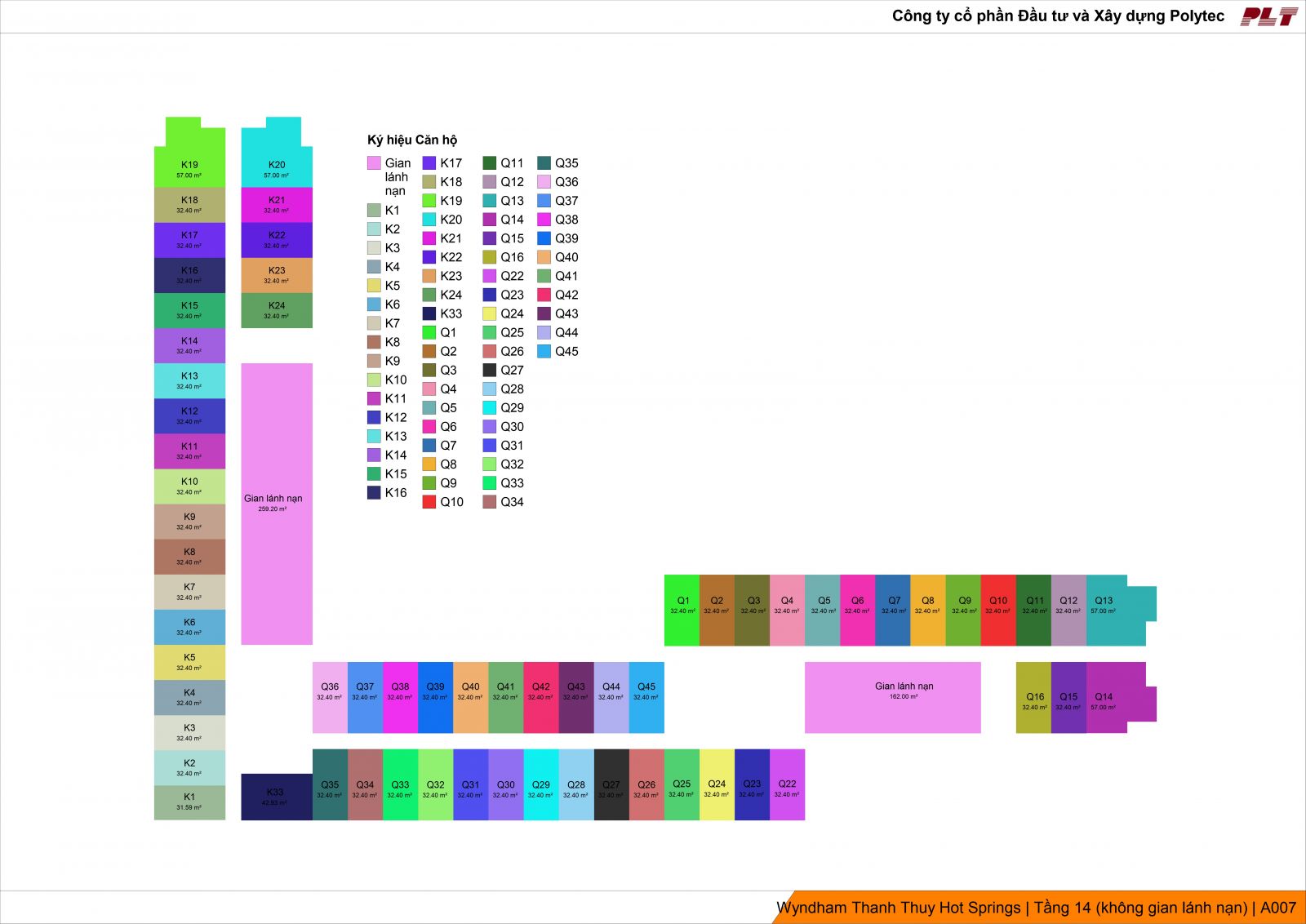 MẶT BẰNG TẦNG 14 KHÔNG GIAN LÁNH NẠN