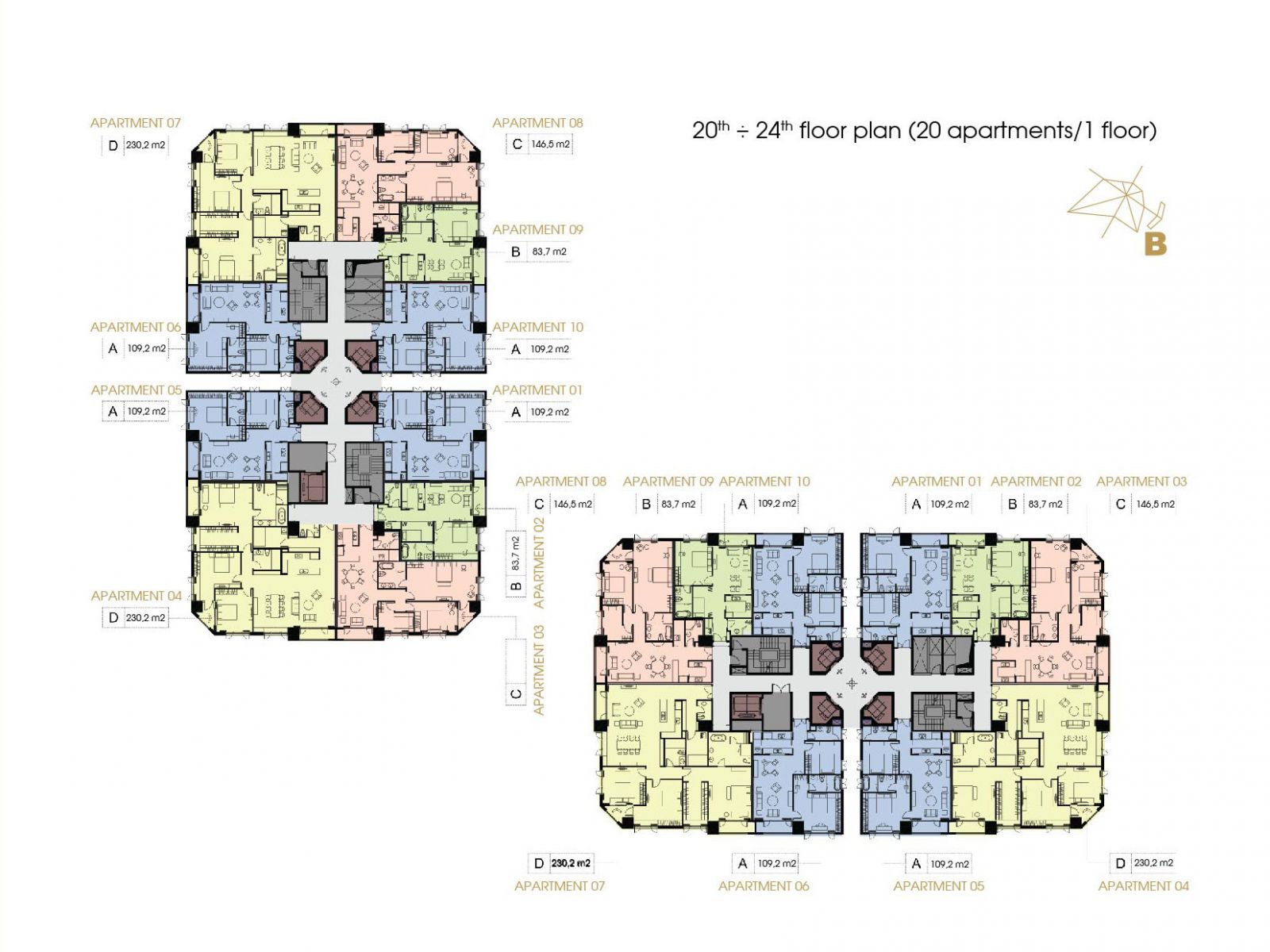 mặt bằng tầng 20-24